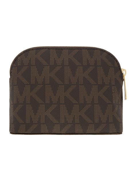 brown michael kors cosmetic bag|Michael Kors brown leather backpack.